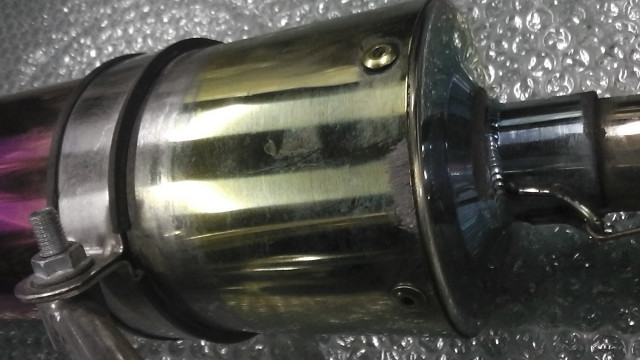 ライブディオZX中期 AF35 の マフラー 社外 傷